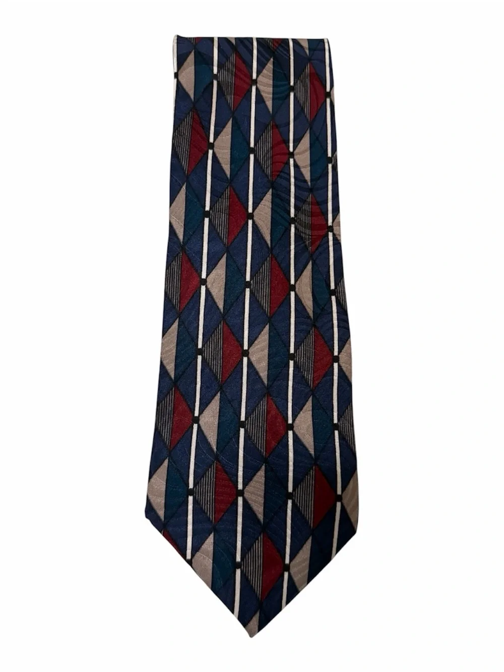 Vintage Karl Lagerfeld 100% Silk Geometric Necktie